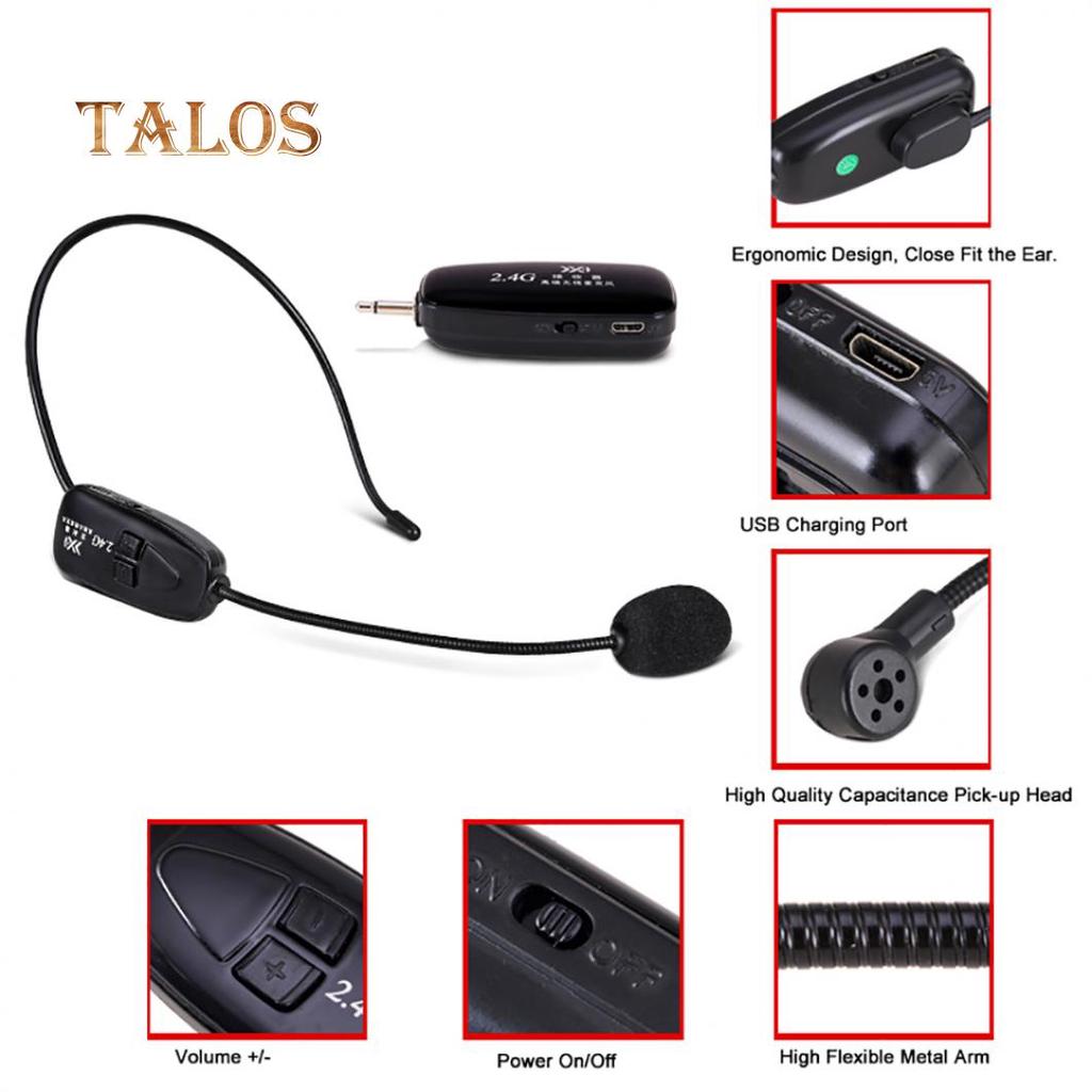 2.4G Wireless Microphone Speech Headset Radio For Loudspeaker Teaching Guide Mic Computer Gadgets