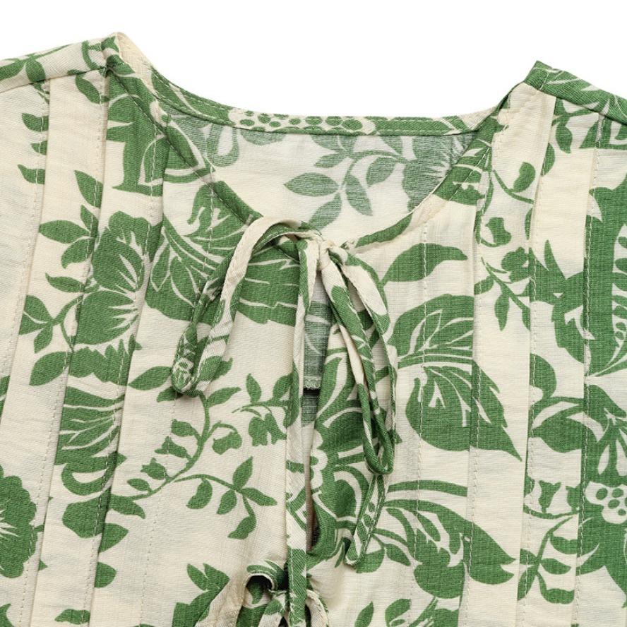 YYFS Damenmode Lässig Sommer Frühling Blumenmuster Druck Ärmellos O-Ausschnitt Blusen & Hemden