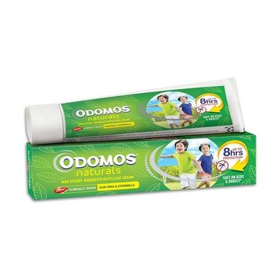 Odomos Naturals Non-Sticky Mosquito Repellent Cream - 100g | Protection from Mosquitoes | Clinically Tested & Pediatrician Certified