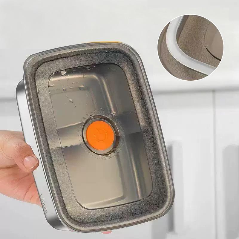 Stainless Steel Camping Lunch Box Sealed Leak-Proof Bento Box Microwave Suitable Large Capacity Refrigerator Freezer Storage Box