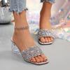 Women's Shoes 2025 Summer New Transparent Crystal Heel Small Cool Slippers Outside Wearing Temperament Sandals