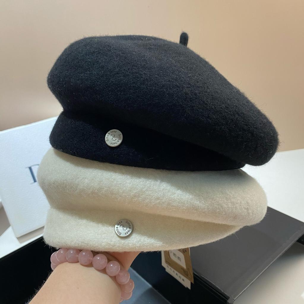 Warm Sun In Winter~ Japanese Sweet Retro Wool Beret High Quality Designer Irregular Painter Hat