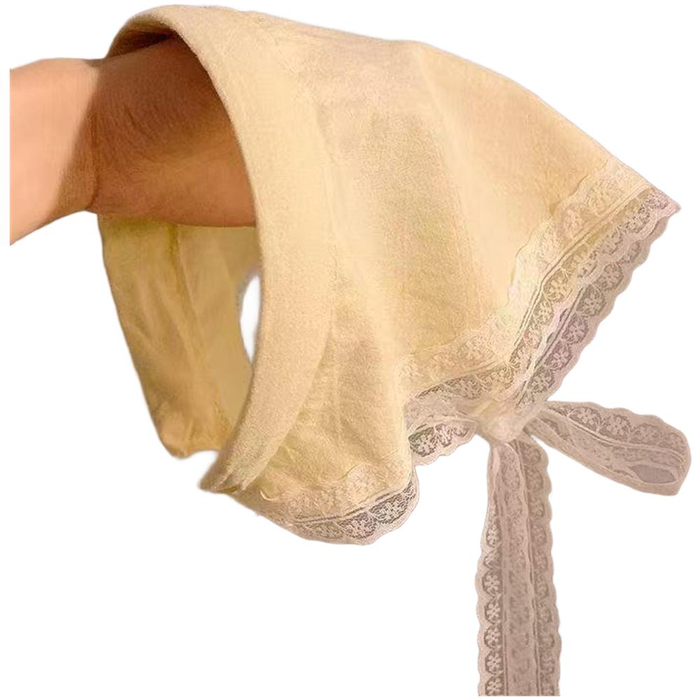 Delicate Lace Patterns Vintage Lace Hairband Plaid Triangle Scarf