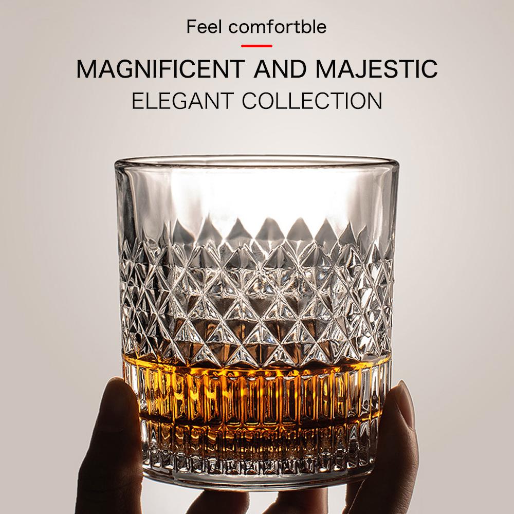 

Whiskey Rocks Glass with Luxury Box - Set of 2/4, 11 Oz Transparent Whiskey Glass for Scotch, Cocktail Drinks, Unique Gifts for 301-400ml