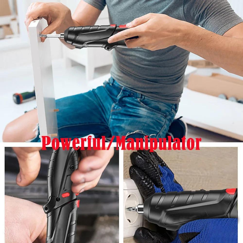 1 set de unelte electrice de 3,6 v Set de reparații de întreținere menajeră 1800 mAh baterie cu litiu Mini burghiu electric de uz casnic șurubelniță fără fir