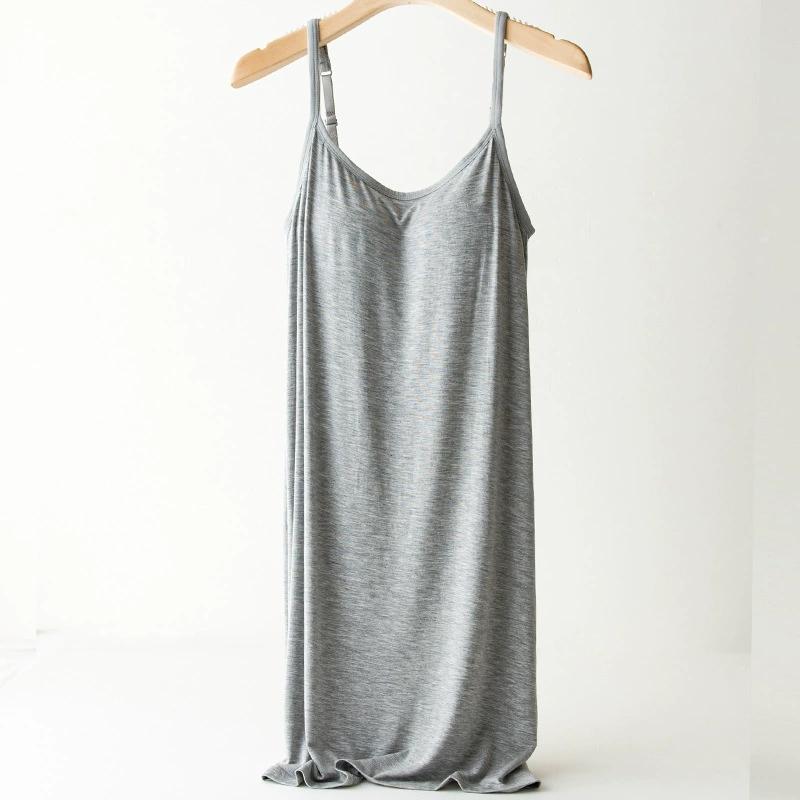 Nightdress with Chest Pads, Suspender Nightdress, Women's Plus Size, Bra Free Bra, Bra One, Wear Sexy Pajamas At Home, Midi Length