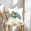 Sea Animal Turtle Coral Cushion Cover Soft Plush Fabric Double-Sided Printed Sofa Cushion Cover For All Seasons Home Decor Gift