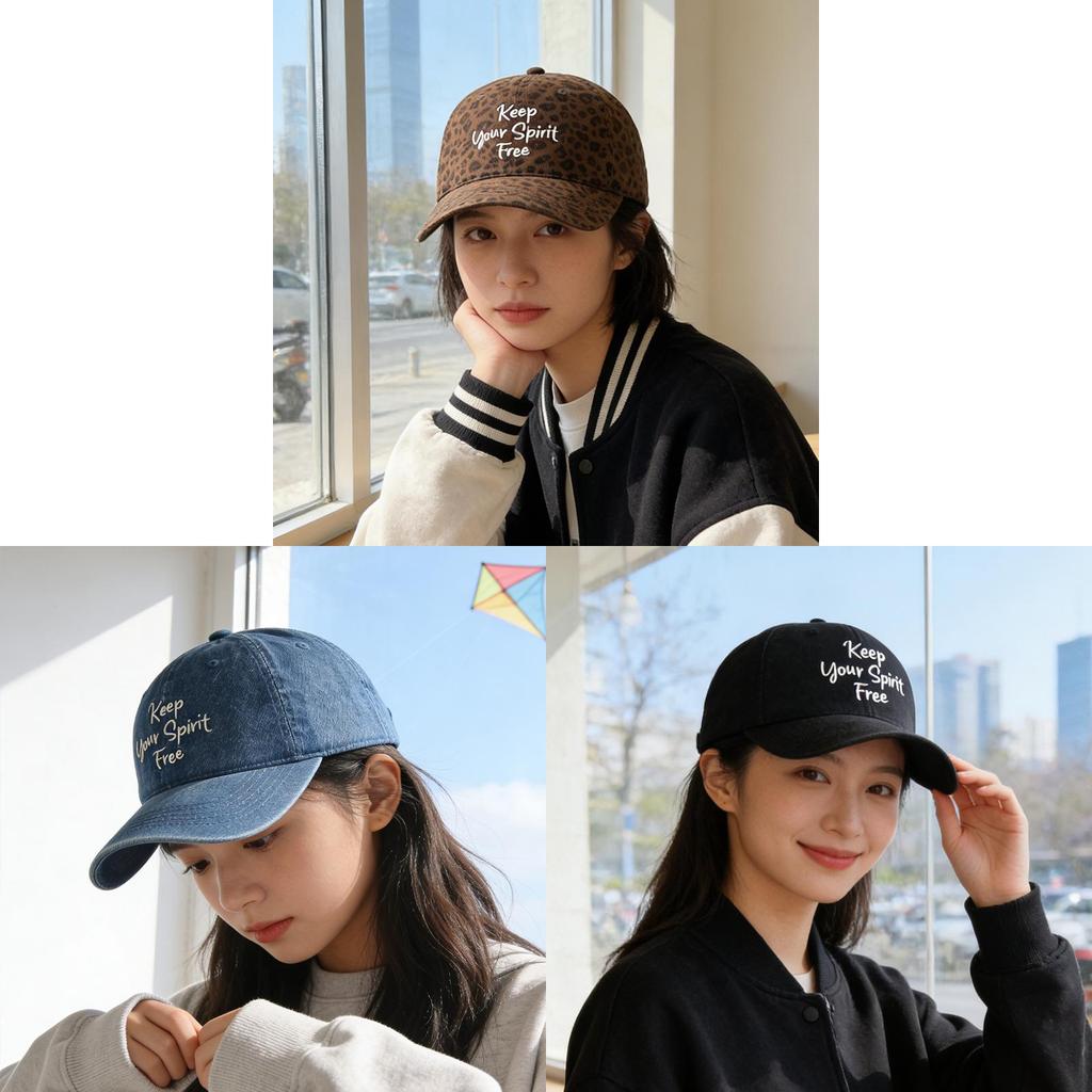 Denim Baseball Cap Women Casual Sun Protection Embroidered Letter For Spring Summer Autumn