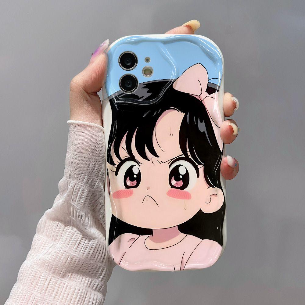 Cute Angry Girl Applies To iPhone15promax Mobile Phone Case Apple 14 Fine Hole 12/13 Soft Case 11