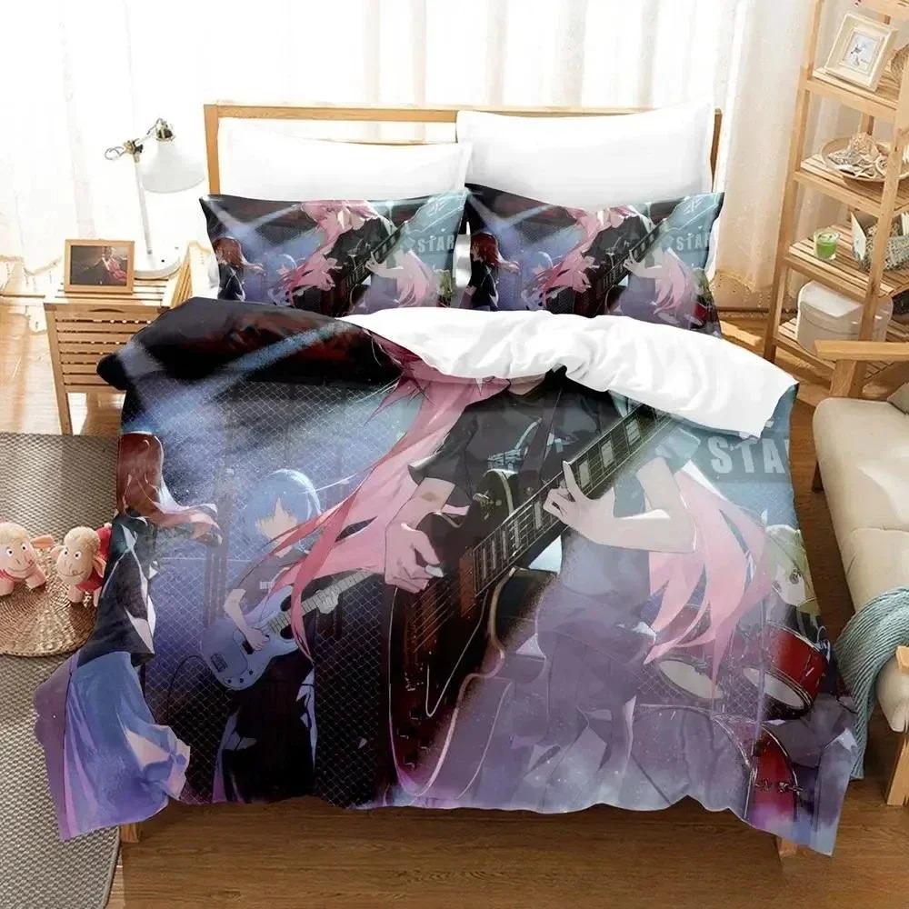 New Gotou Hitori Bedding Set Single Twin Full Queen King Size Bed Set Adult Kid Bedroom Duvet Cover Sets Anime Parure De Lit Bed