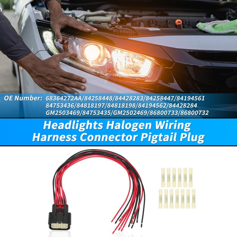 X Autohaux No.GM2502469 Headlights Halogen Wiring Harness Connector for Ram 1500 19-21