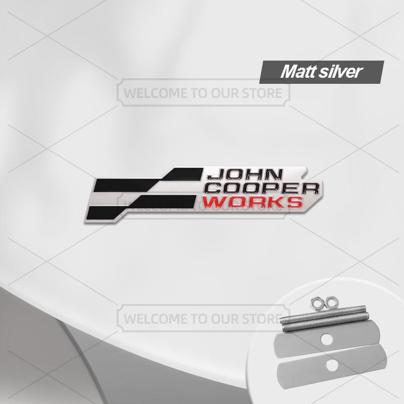 Emblema Metallico 3D John Cooper Works per Auto, Badge Griglia, Adesivi Auto, Adesivo Posteriore Auto per Mini Cooper S U25 J01 J05 F66 F65 F67