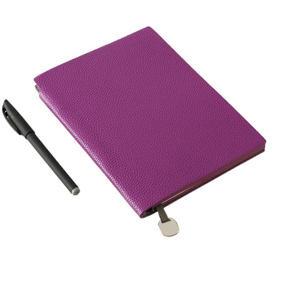

Толстый блокнот для бизнеса из кожи личи, студенческий дневник, простой кожаный блокнот, школа фиолетовый
