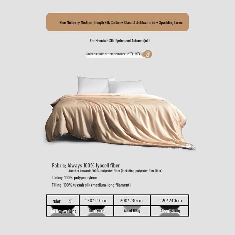 

Mercury Home Textiles Organic Silk Antibacterial Spring/Autumn Quilt