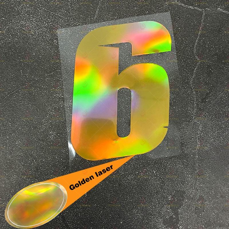 1pc Laser Gold Number Motorcycle Stickers Waterproof for Motorcycle Helmets Mudguards Car Windows Bicycle Universal Vinyl Decals