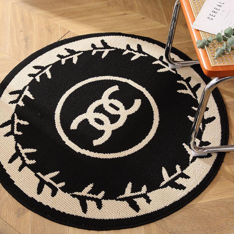 Cream Style Round Bedroom Rug Mat 80cm Diameter