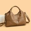 New Armpit Bag Retro Soft Leather Handbag Women'S Large-Capacity Versatile Fashion Splicing Large-Capacity Messenger Bag
