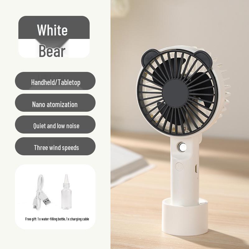 Cartoon Mini Handheld Humidifying Fan with USB Charging