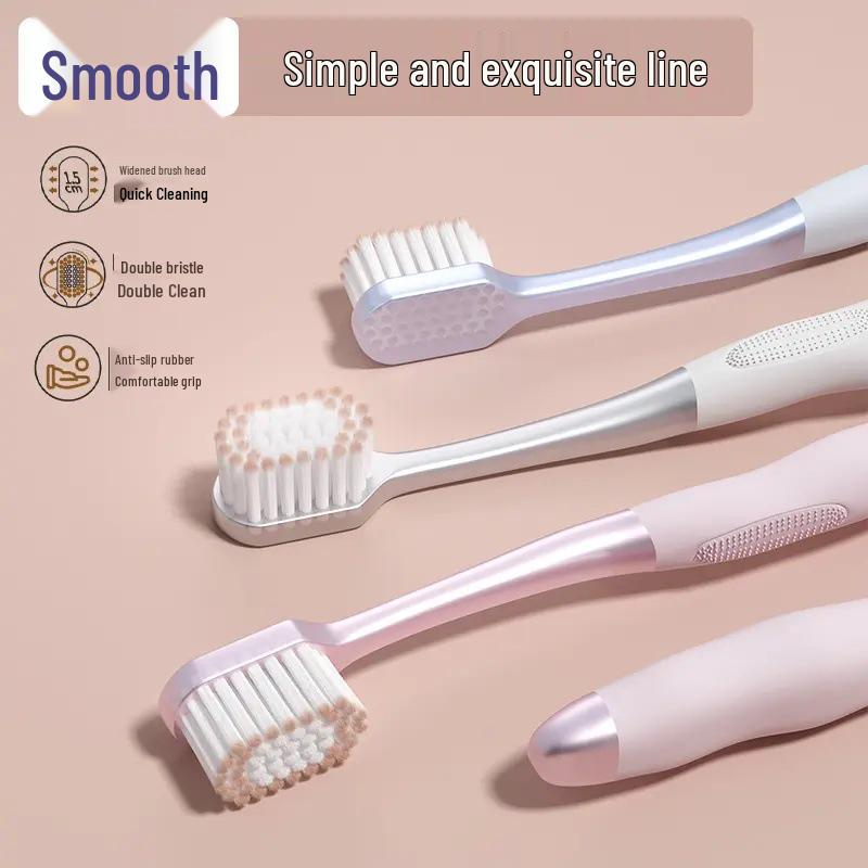 6-Pack Soft Bristle Toothbrushes with Wide Head and Anti-slip Handle for Deep Clean and Stain Removal
