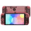eXtremeRate Switch OLED Clear Backplate PC Back Compatible with Switch Handheld Includes Kickstand and Full Button Set & Stand, Joy-Con Controllers,