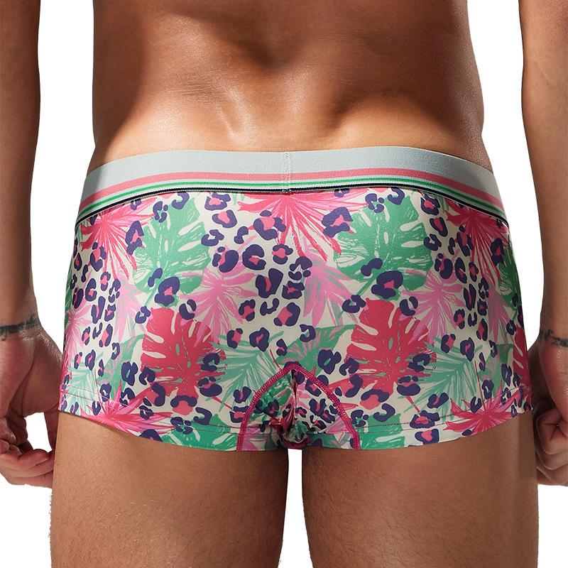 SEOBEAN Men's Low Waist U Pouch Boxer Briefs - Trendy Pattern Trunks