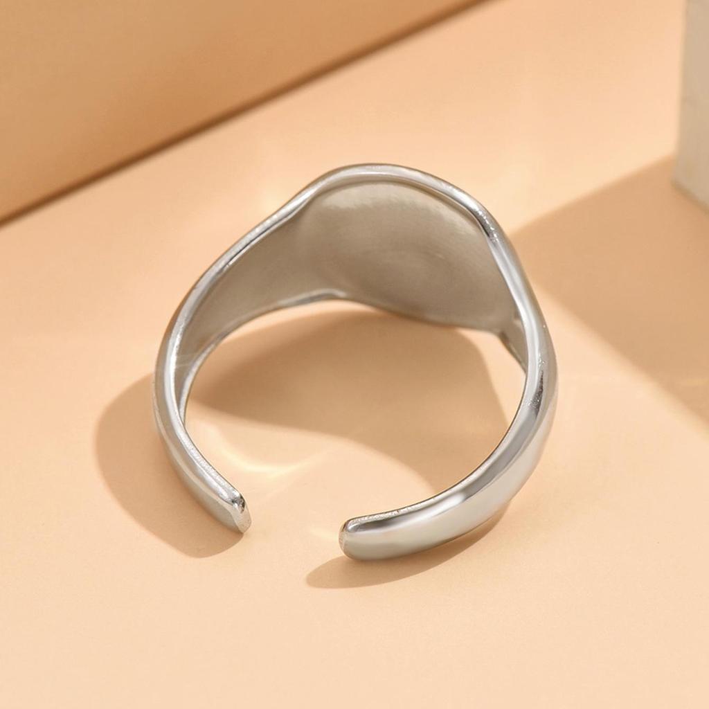 Retro Baroque Geometric Open Round Ring - Adjustable Drum Shape Finger Ring