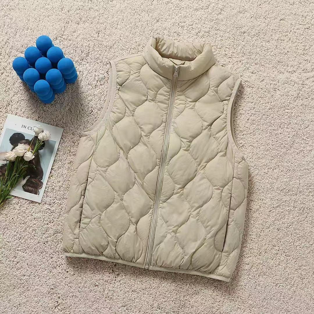 

Легкий Times New Легкий женский пуховый жилет со стойкой воротником, модная верхняя одежда, внутренний жилет M