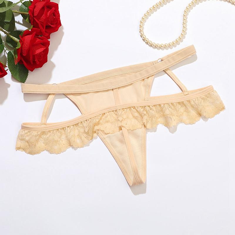 Chiloți sexy din dantelă pentru femei, fără sudură, cu spatele în T. Chiloți bikini din dantelă