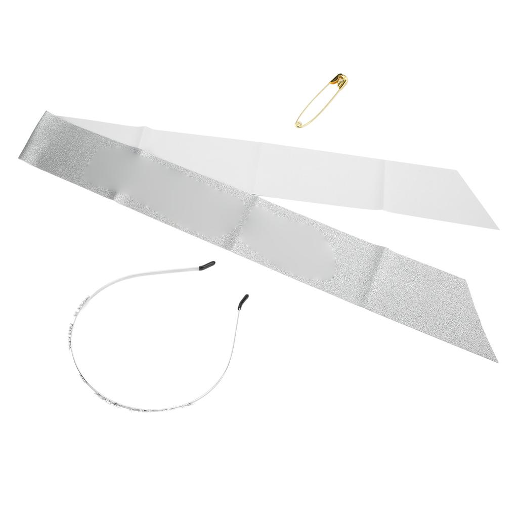 Birthday Crown Sash Light Weight Keep Elegant Sweet Shiny Silver Party Decorations Supplies