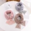Winter Warm Baby Scarf Soft Plush Cross Collar Scarves For Kids Girls Print Knitted Neckerchief