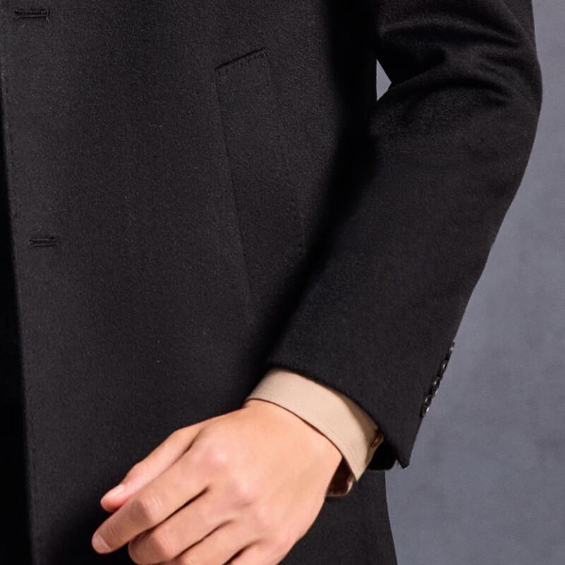 Antonio Men's Cashmere Wool Blend Mid-Long Coat with Detachable Down Liner