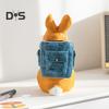 Rabbit Pen Holder Resin Bunny Figurine with Open Backpack Pencil Holder Decorative Rabbit Desk Organizer for Pens Pencils Makeup Brushes