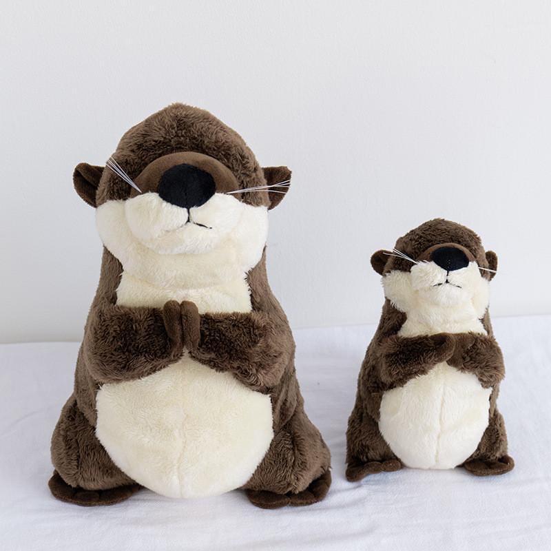 Adorable Otter Plush Toy Soft Closed Eye Stuffed Animal Kids Companion Cuddly