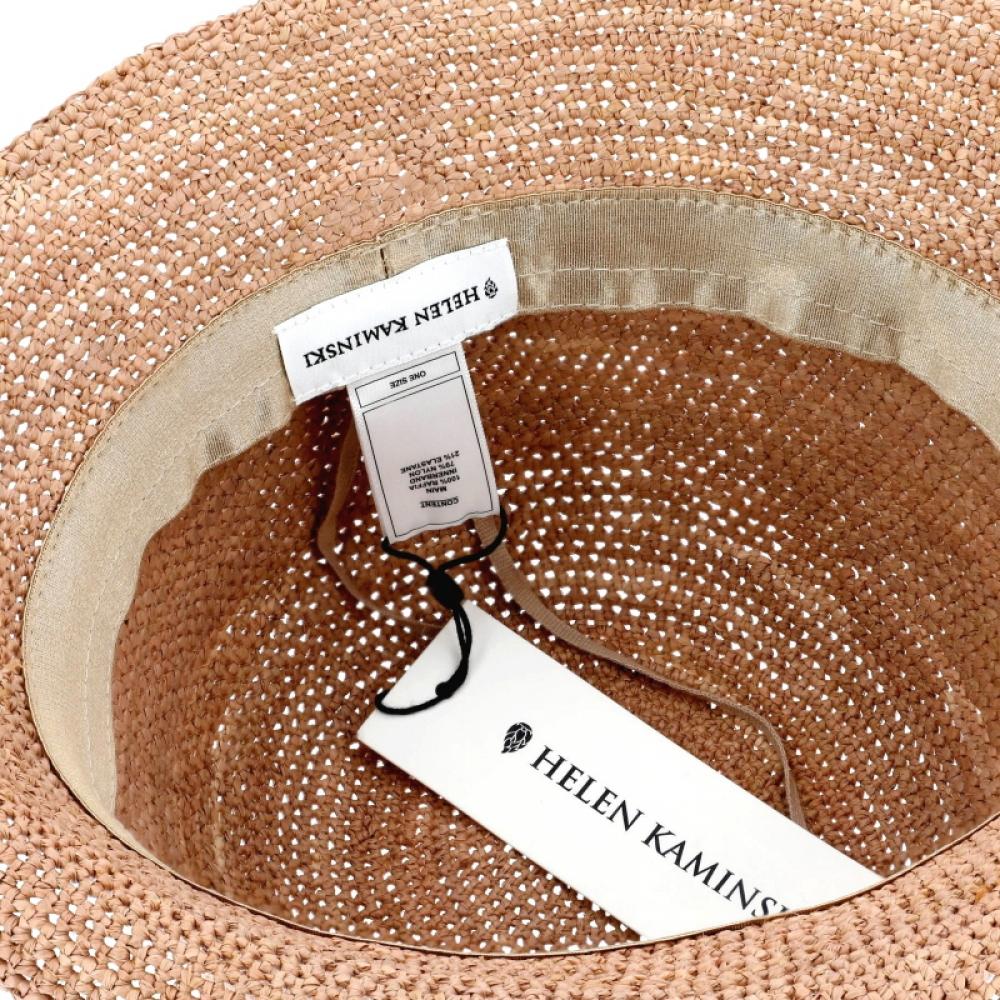 Helen Kaminski Hat50136 Nu Villa 6 Nougat Metal Logo Cloche Bucket Hat