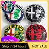 Car Stickers For Alfa Romeo 4PCS Car Wheel Center Hub Caps Cover For Alfa Romeo Giulia Stelvio Giulietta 156 159 147 Mito Tonale