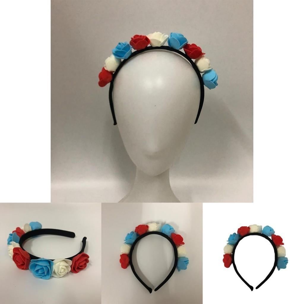 Elegantes Blumen-Haaraccessoire Stirnband für das 70. Platinjubiläum der Königin, inspiriertes Design im Union Jack-Stil
