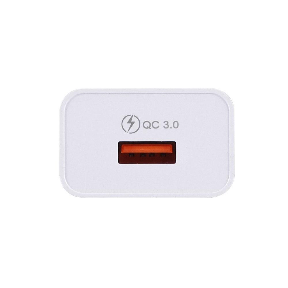 3A QC3.0 Single USB Phone Charger for Smart Devices with US/EU Plug.