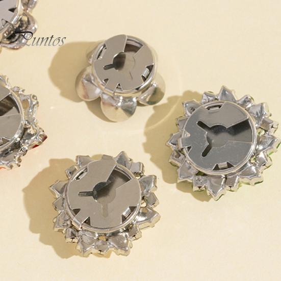 1/6 Stück Knopfabdeckungen, Kunstperlen, glänzende Strasssteine, Knopfclip in Blumenform, mit Zange zum Drücken von Kleidern, Anzügen und Smoking-Accessoires