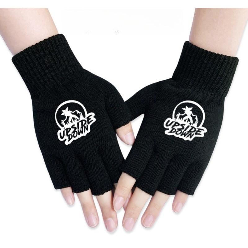 Stranger Printed Cotton Autumn Winter Warm Knitted Touch Gloves Fingerless Gloves