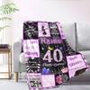 Happy 40Th Birthday Home Customize Your Name Blankets Comfortable Soft Lightweight Allseason Multipurpose Blanket For Picnics Sofas Offices Beds