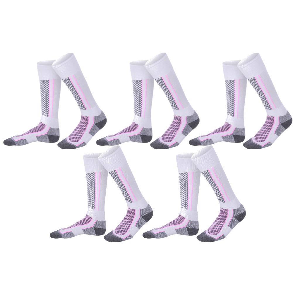 1-5Pairs Winter Warm Ski Socks Anti-slip Thickened Breathable Compression Snowboard Socks Thermal Knee High Hiking Skiing Socks