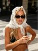 Kant Bloemenprint Grote Hoofddoek, Dames Zomer Haaraccessoires Bandana's Hoofdband, Retro Chique Hoofddeksel