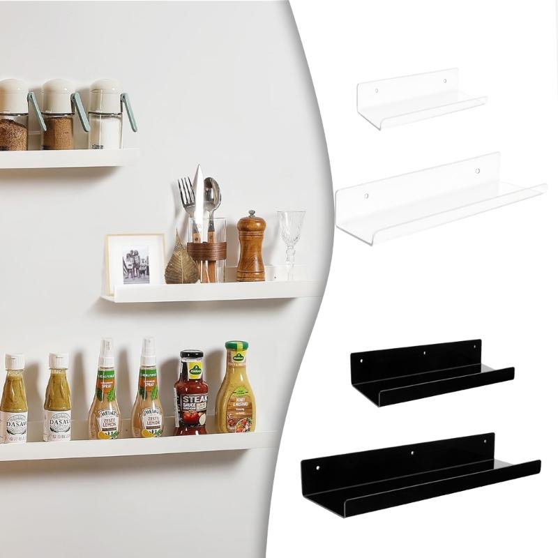 4Pcs Hanging Display Shelves for Books and Records Easy Install Photo Presentation Rack Multipurpose Floating Shelf