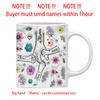 Personalize Name Mug Customize 3D Effect Printing Flowers Cup Holding Hands Coffee Mugs For Children and Mother's Day Gifts