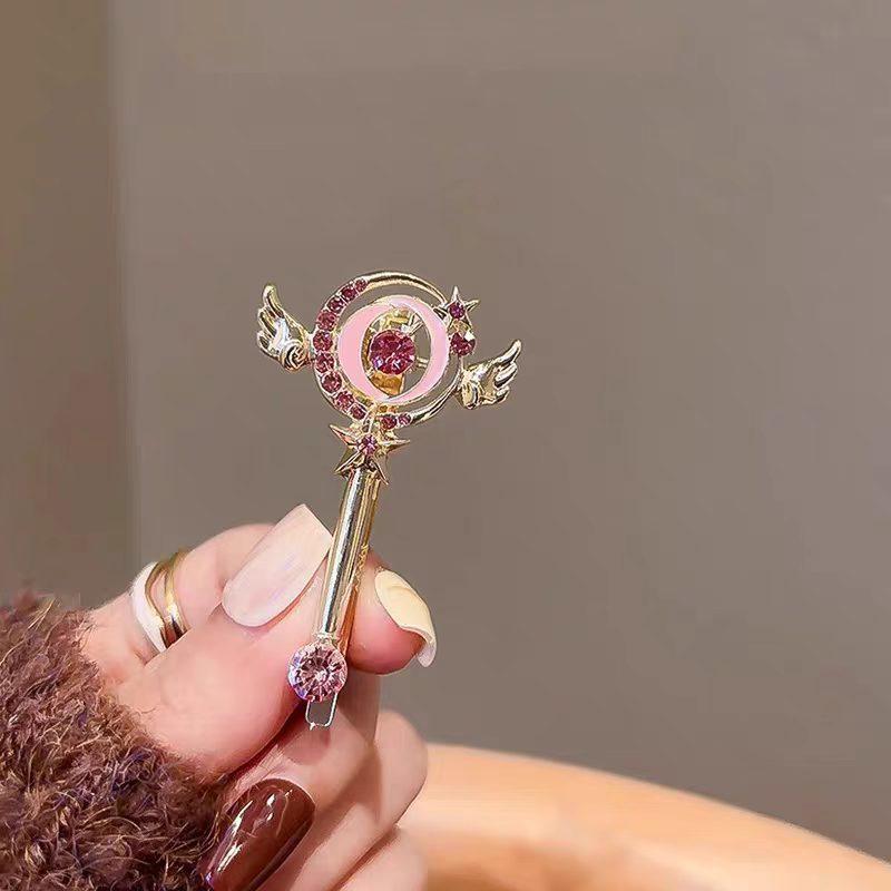 Cute Magic Wand Duckbill Hair Clip Girly Soft Edge Bangs Side Clip Hair Accessory for Teen Girls School Daily Wear