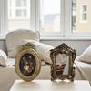 Antique Ornate Photo Frame with Florals Relief Retro Picture Frame Wall and Tabletop Display for Home Decors Art Gallery