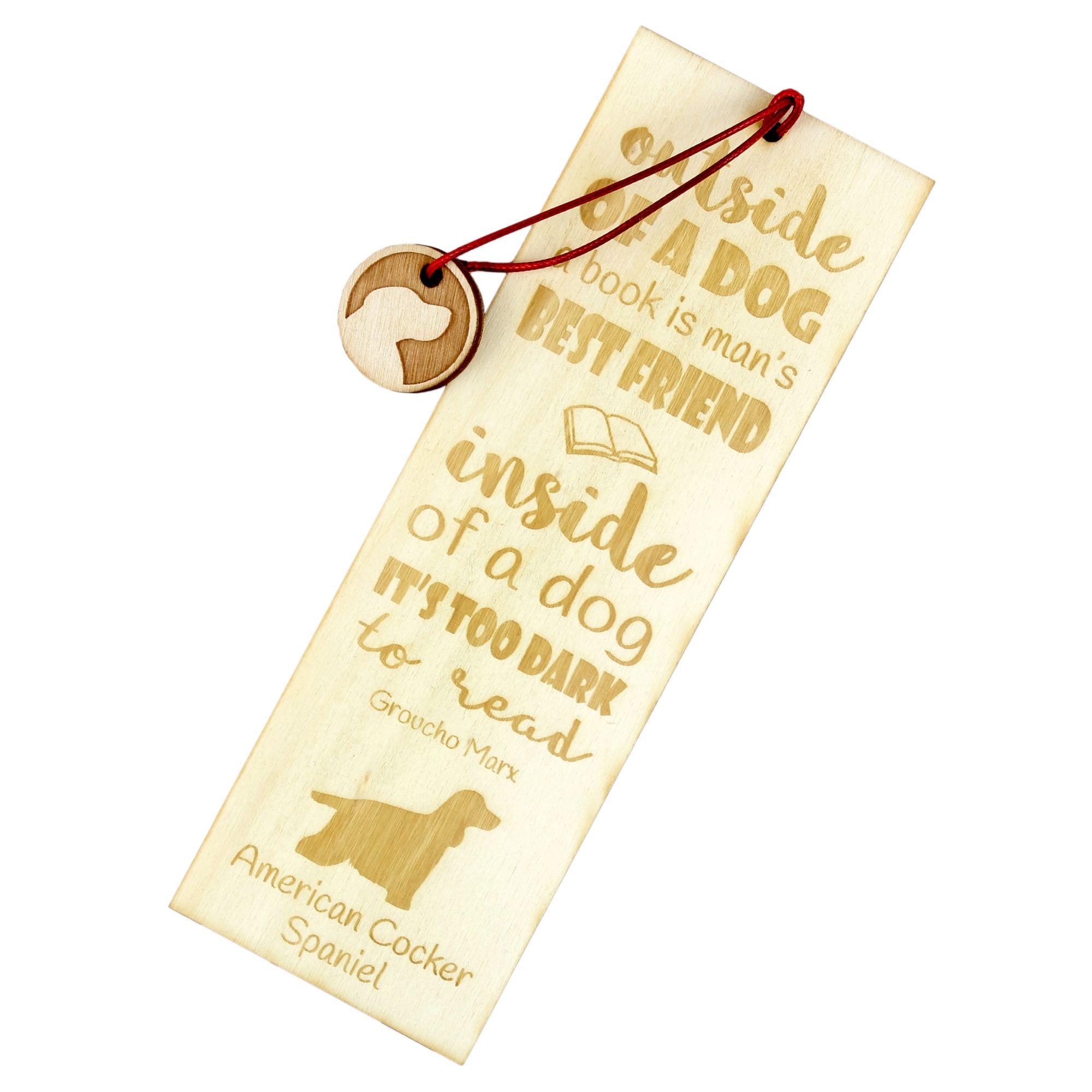 

American Cocker Spaniel, Merry Cocker - dog bookmark, personalized bookmark, gift for bookworm from Art-Dog brand