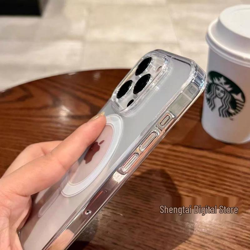 Transparent Magnetic Drop-Proof Acrylic Case for iPhone 16 Pro Max and iPhone 17