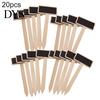 20Pcs Wooden T Shape Vegetables Plant Pot Labels Tags Garden Chalkboard Decor