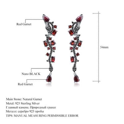Italienische Handwerkskunst, originelle Designer-Ohrringe, High-End-Schmuck, S925-Silber, eingelegt mit natürlichen Granatohrringen.